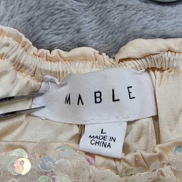 MABLE Dress Womens L Multicolor Mariam Sequin Tiered Ruffled Mini Party Sparkle - Picture 5 of 10